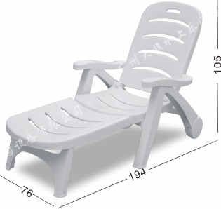 白色可折叠、调节沙滩椅