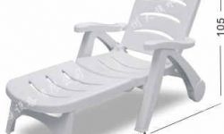 白色可折叠、调节沙滩椅